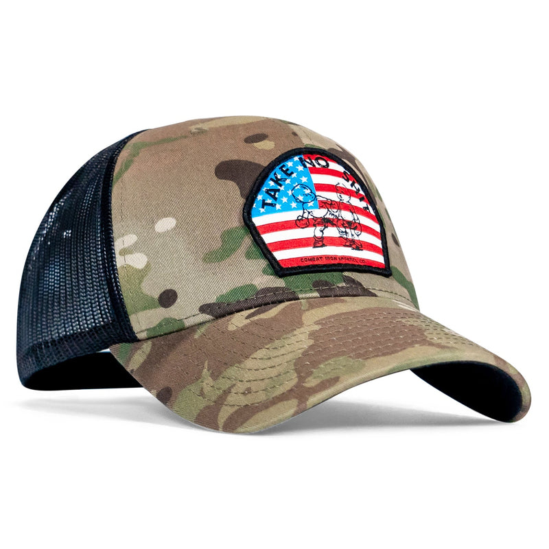 Load image into Gallery viewer, Take No Shit American Flag Patch SnapBack
