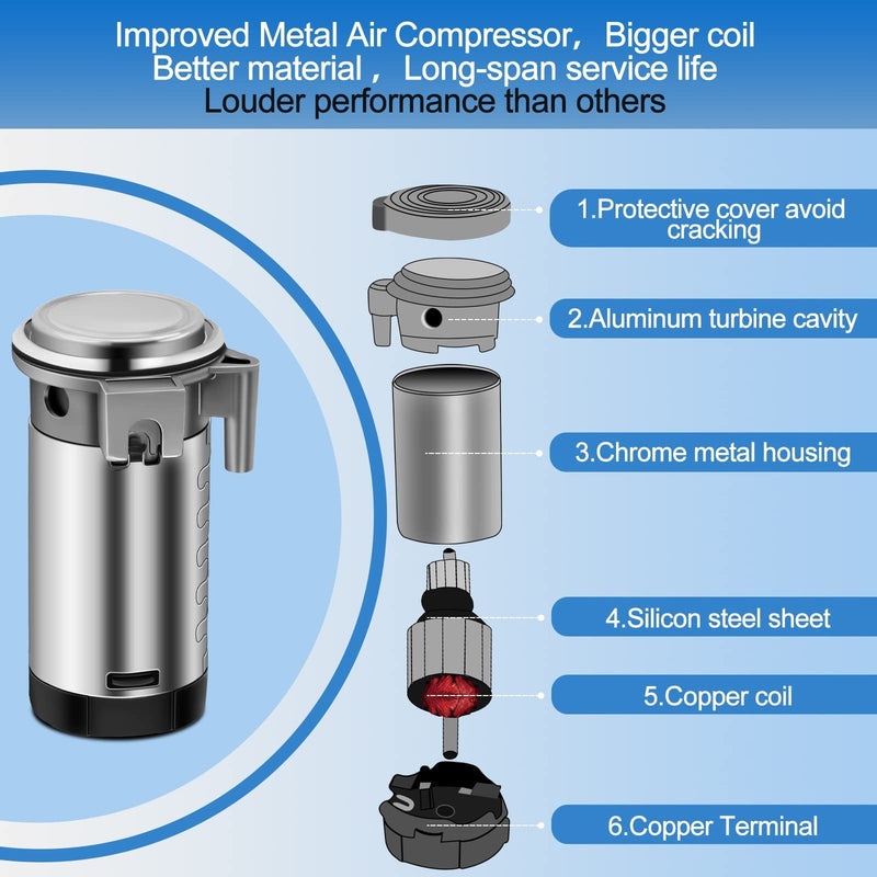 Load image into Gallery viewer, 2-Pack 12V 150dB Loud Air Horn Kit for Trucks, Boats, and Cars with Air Compressor
