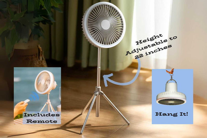 Load image into Gallery viewer, Tripod Portable Fan with Night Light

