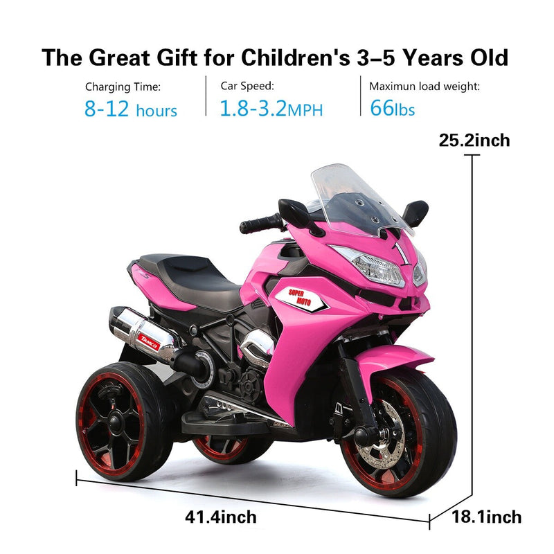 Load image into Gallery viewer, 12V Kids Electric Ride-On Motorcycle Battery-Powered Bike for Girls
