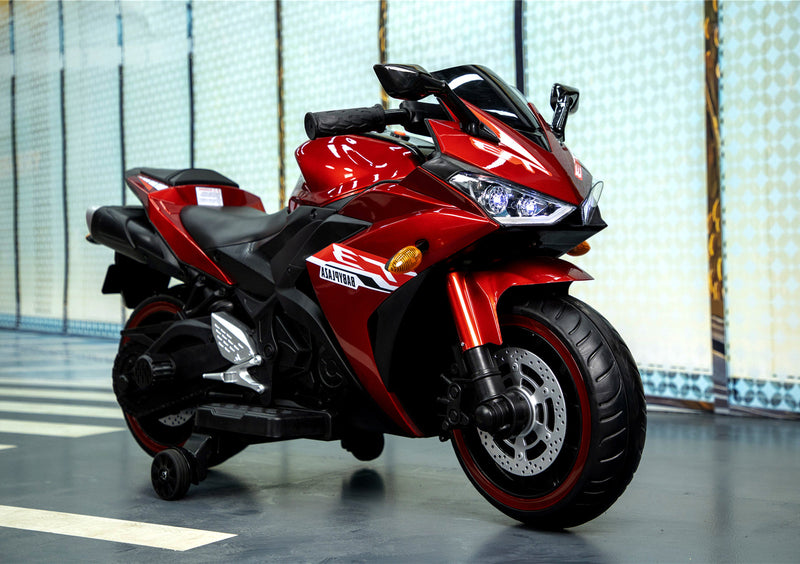 Load image into Gallery viewer, 12V Kids Ride-On Motorcycle Toy with Training Wheels and Hand Control
