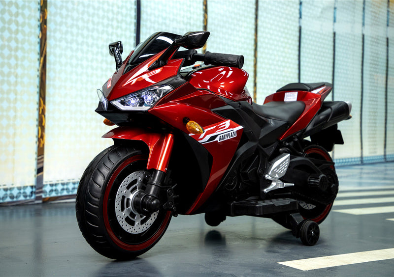 Load image into Gallery viewer, 12V Kids Ride-On Motorcycle Toy with Training Wheels and Hand Control
