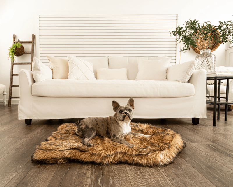 Load image into Gallery viewer, PupRug by Paw.com® Faux Fur Orthopedic Dog Bed - Curve Sable Tan

