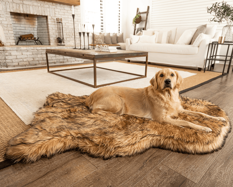 Load image into Gallery viewer, PupRug by Paw.com® Faux Fur Orthopedic Dog Bed - Curve Sable Tan
