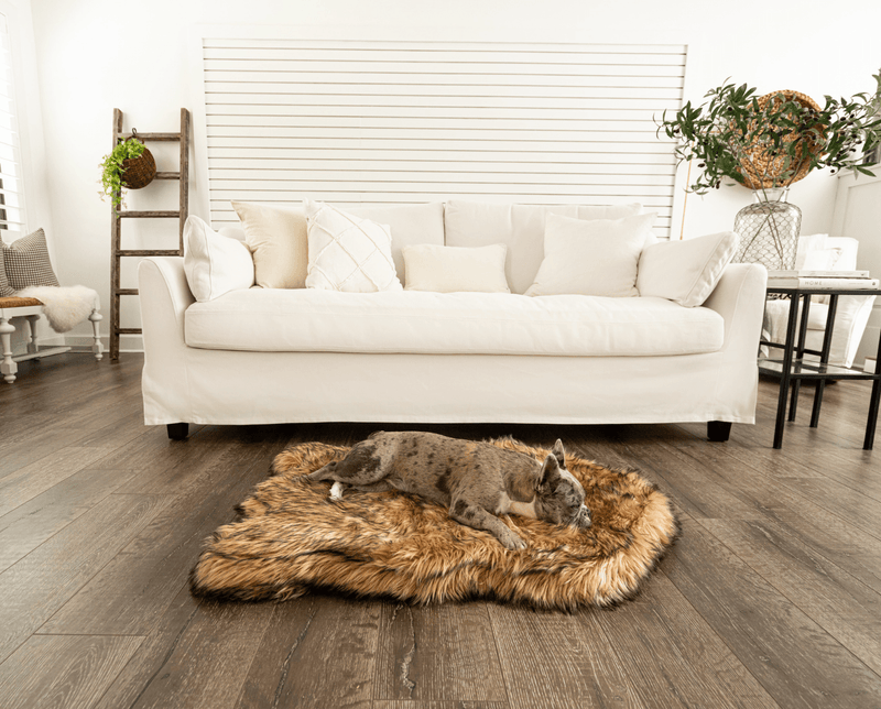 Load image into Gallery viewer, PupRug by Paw.com® Faux Fur Orthopedic Dog Bed - Curve Sable Tan
