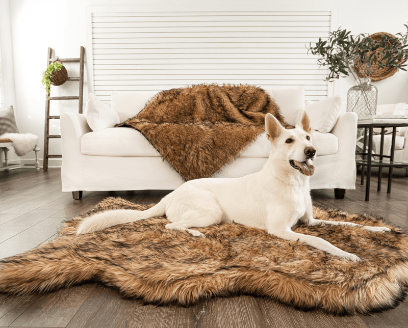 Load image into Gallery viewer, PupRug by Paw.com® Faux Fur Orthopedic Dog Bed - Curve Sable Tan
