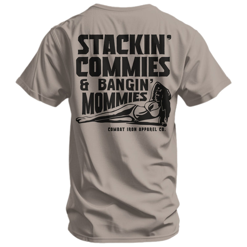 Load image into Gallery viewer, Stackin&#39; Commies &amp; Bangin&#39; Mommies Men&#39;s T-Shirt
