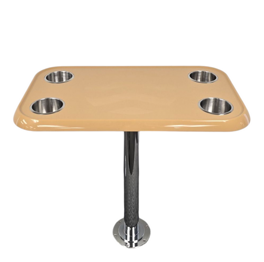 RV Side Tables | RV End Tables - Table Set - 6" Flush Mount Floor Plate / Anti Wobble, Cocktail Design (6 colors)