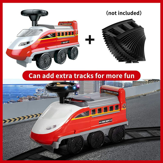 Electric High-Speed Ride-On Firefighting Rail Train Toy