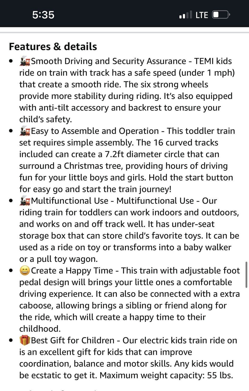 Load image into Gallery viewer, TEMI Ride On Train Set: All-in-One Track and Train Experience
