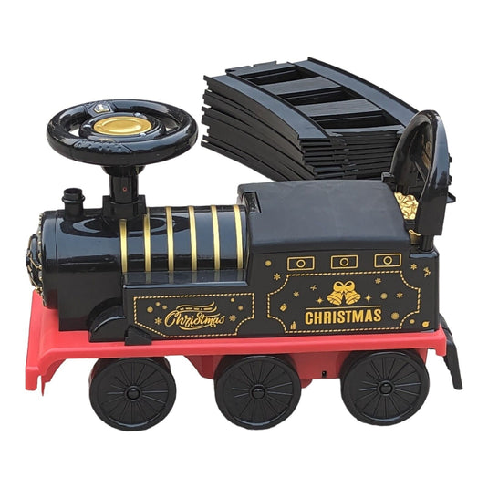 Tempi Electric Train Ride-On Toy with Lights, Sounds, and Storage Tracks