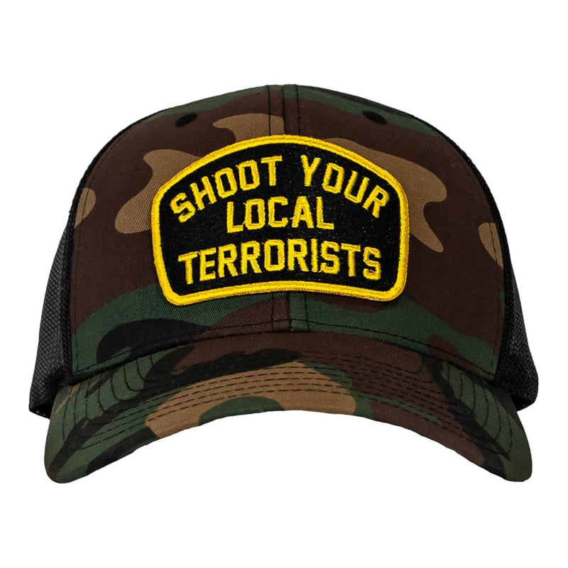 Load image into Gallery viewer, Shoot Your Local Terrorists Patch Snapback Hat
