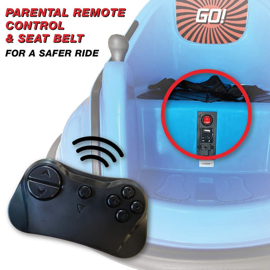 Electric Bubble RC Kids Bumper Car with Lights and Music - Blue