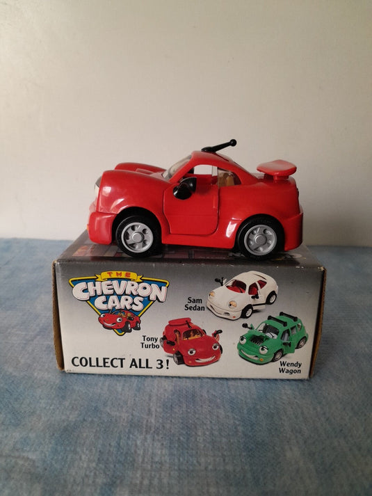 Chevron Cars Tony Turbo Toy with Side-Moving Eyes and Swinging Doors