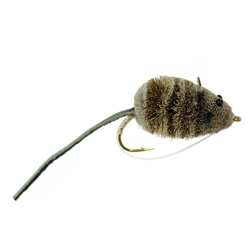 Load image into Gallery viewer, 3 Pack Mighty Mouse Deer Hair Bug Size 4 - Bass Fly Fishing Bug Wide Gape Bass Hooks With Weed Guard
