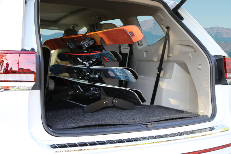 Load image into Gallery viewer, The TRAPSKI Tower with Security Strap | Internal Ski Mobile Rack | SUVs, Vans, Crossovers, Hatchbacks | Third Row SUVS

