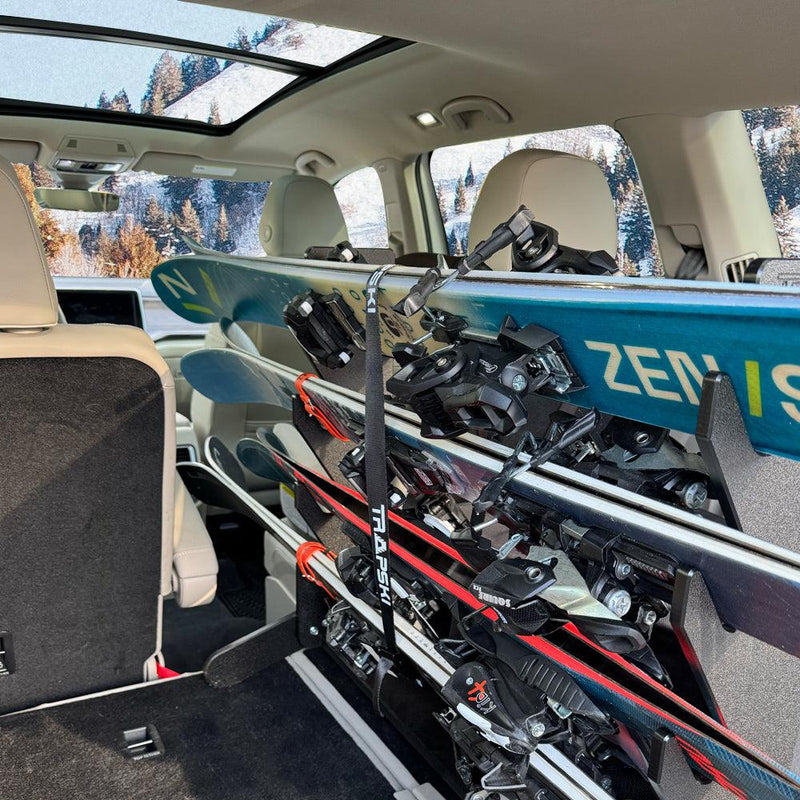 Load image into Gallery viewer, The TRAPSKI Tower with Security Strap | Internal Ski Mobile Rack | SUVs, Vans, Crossovers, Hatchbacks | Third Row SUVS
