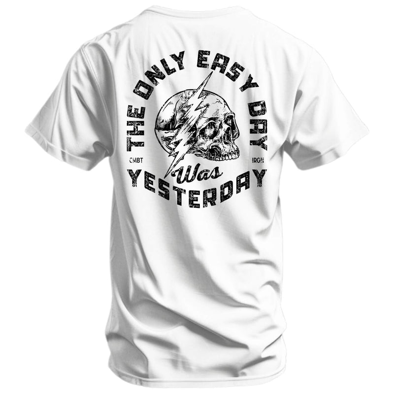 Load image into Gallery viewer, Only Easy Day Was Yesterday Skull Men's T-Shirt
