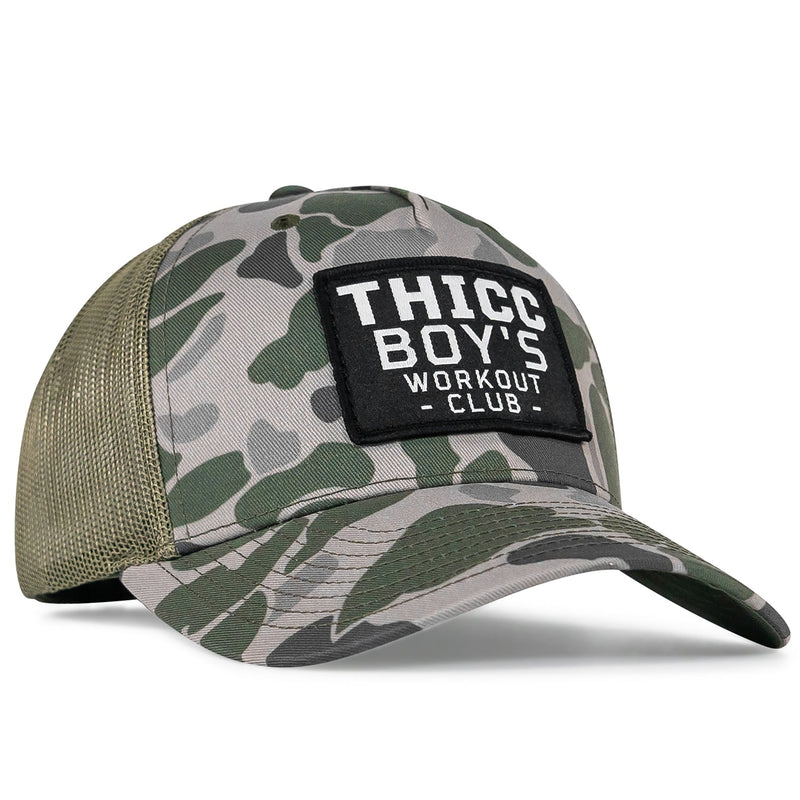 Load image into Gallery viewer, Thicc Boys Workout Patch Snapback Hat
