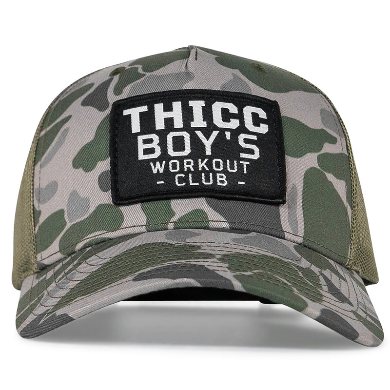 Load image into Gallery viewer, Thicc Boys Workout Patch Snapback Hat
