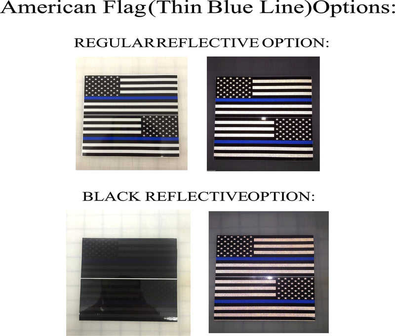 Load image into Gallery viewer, American Flag (Thin Blue Line): 5&quot; 3M Reflective Decal Stickers (x2)

