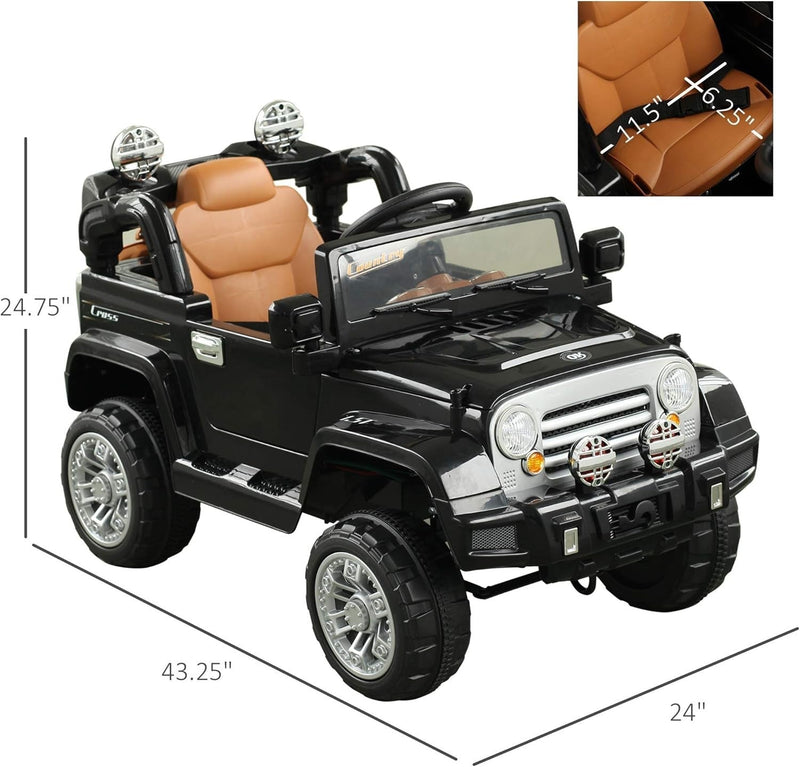 Load image into Gallery viewer, 12V Kids Ride-On Truck with Remote Control and MP3 Connectivity in Black
