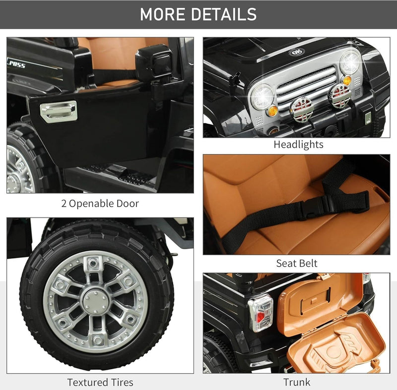 Load image into Gallery viewer, 12V Kids Ride-On Truck with Remote Control and MP3 Connectivity in Black
