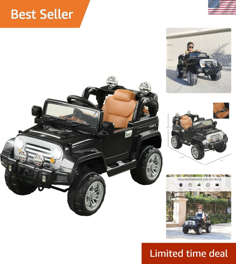 Load image into Gallery viewer, 12V Kids Ride-On Truck with Remote Control and MP3 Connectivity in Black
