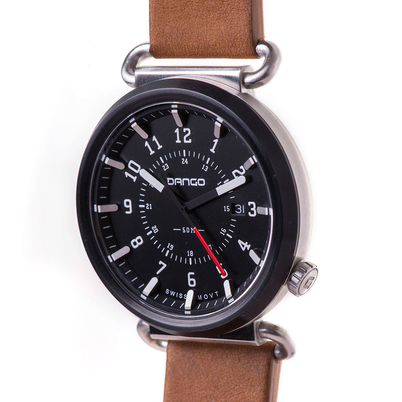 Load image into Gallery viewer, TK-01 - Trek Watch with Italian Leather Strap - Whiskey Brown
