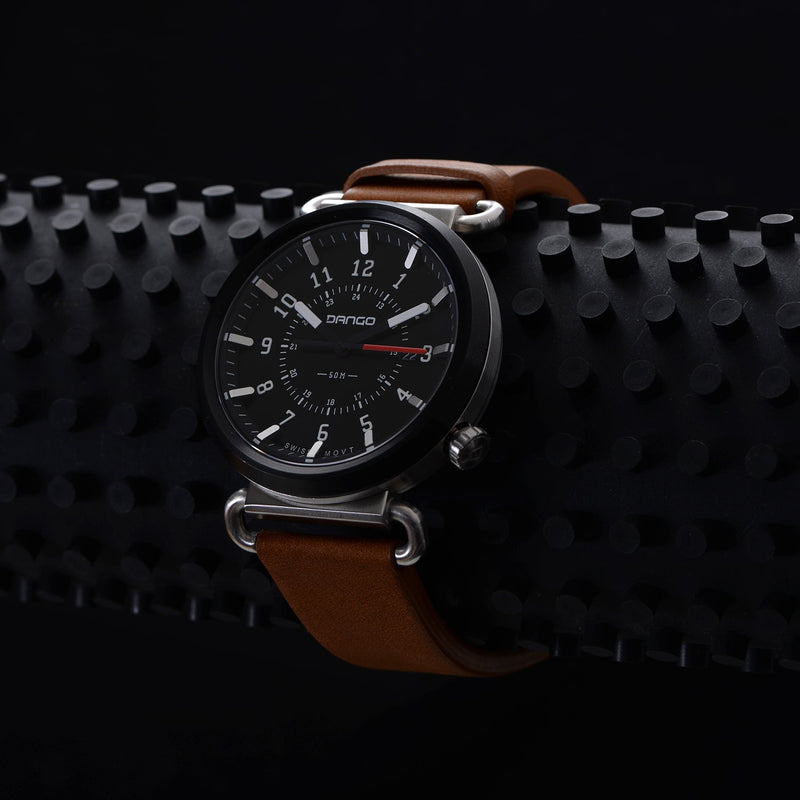 Load image into Gallery viewer, TK-01 - Trek Watch with Italian Leather Strap - Whiskey Brown
