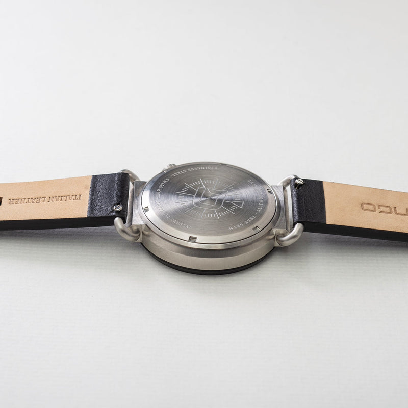 Load image into Gallery viewer, TK-01 - Trek Watch with Italian Leather Strap - Jet Black
