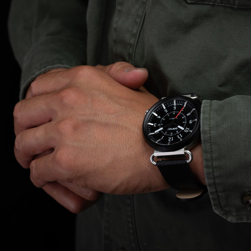 Load image into Gallery viewer, TK-01 - Trek Watch with Italian Leather Strap - Jet Black
