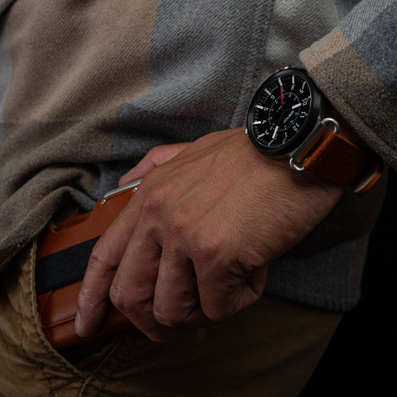 Load image into Gallery viewer, TK-01 - Trek Watch with Italian Leather Strap - Whiskey Brown
