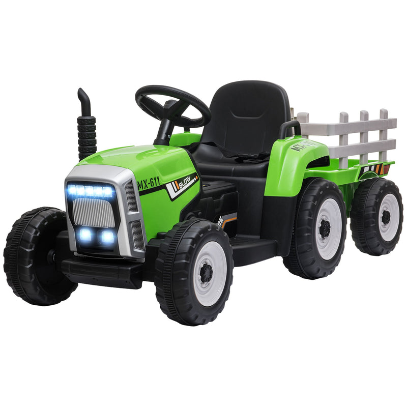 Load image into Gallery viewer, 12V Electric Tractor with Trailer and Dual Motors for Kids
