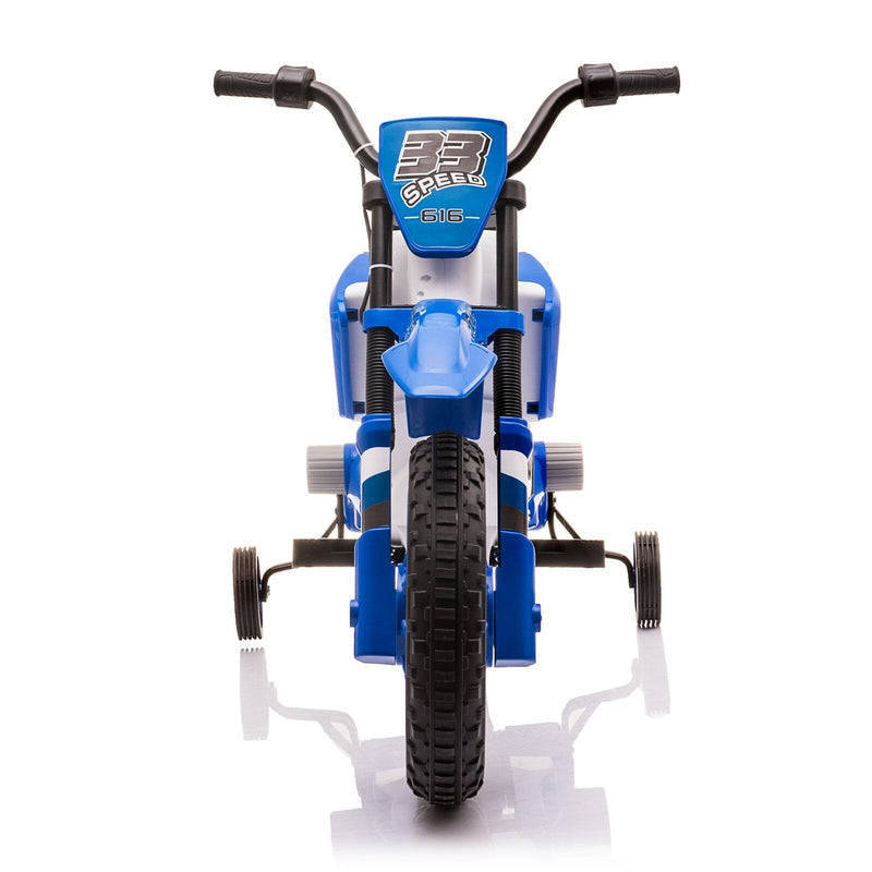 Load image into Gallery viewer, Electric 12V Blue Kids Ride-On Motorcycle with Training Wheels
