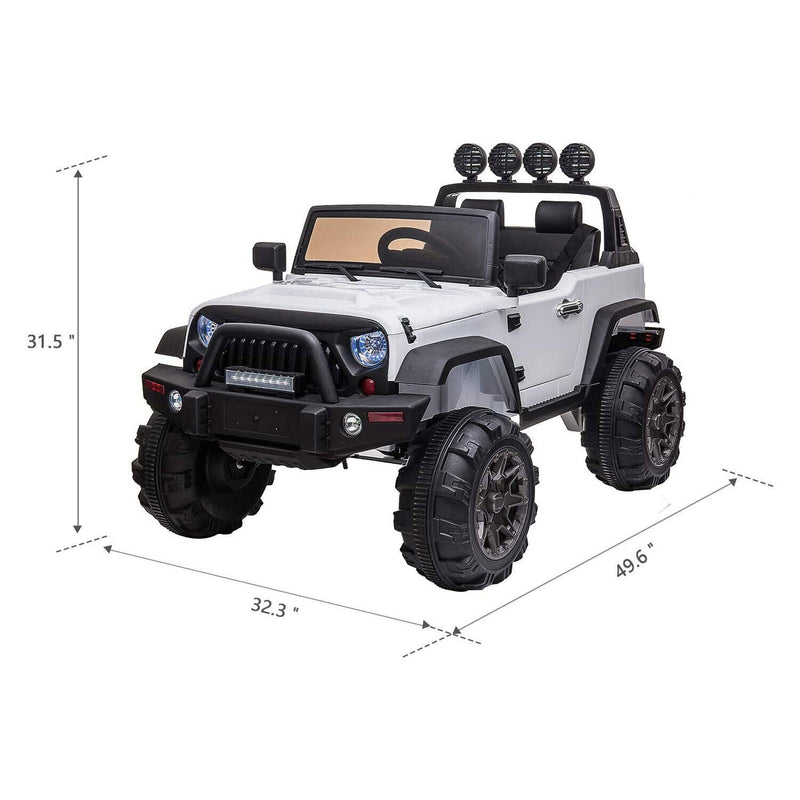 Load image into Gallery viewer, TOBBI 12V 2-Speed Battery Powered Jeep Wrangler Ride On Toy - White (Open Box)
