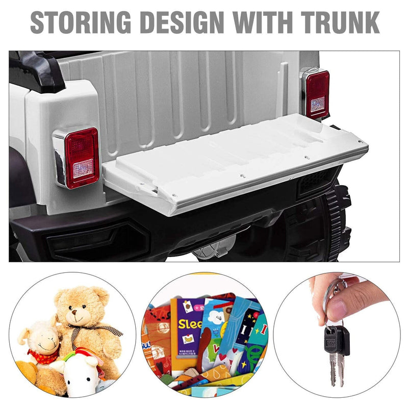 Load image into Gallery viewer, TOBBI 12V 2-Speed Battery Powered Jeep Wrangler Ride On Toy - White (Open Box)
