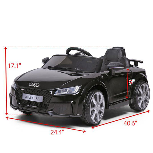 TOBBI 12V Audi TT RS Electric Ride On Car for Kids in Sleek Black Design