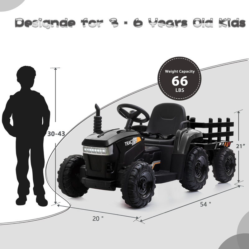 Load image into Gallery viewer, 12V Battery-Powered Ride-On Tractor Toy with Trailer and 35W Dual Motor
