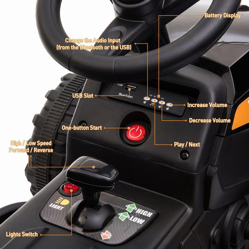 Load image into Gallery viewer, 12V Battery-Powered Ride-On Tractor Toy with Trailer and 35W Dual Motor
