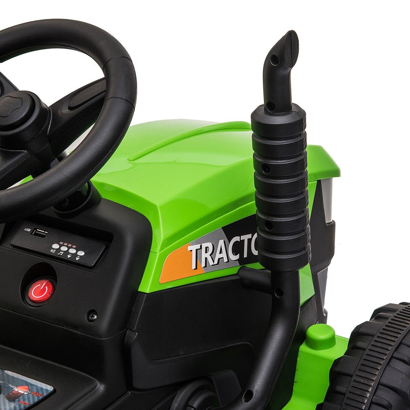 Load image into Gallery viewer, TOBBI 12V Battery-Powered Toy Tractor with Trailer for Kids - Electric Ride-On Vehicle
