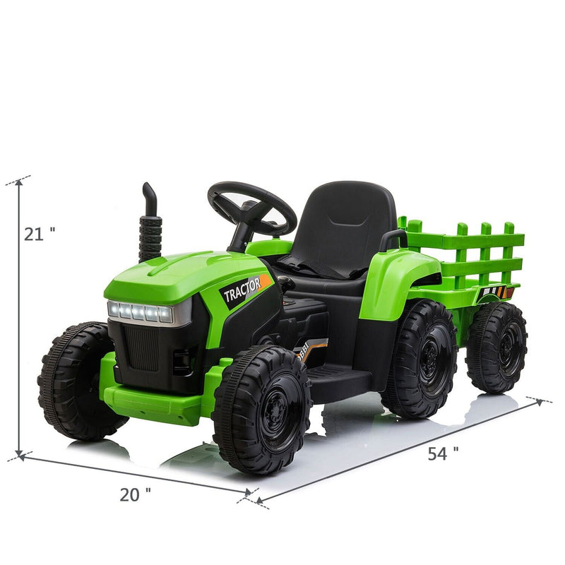 Load image into Gallery viewer, TOBBI 12V Battery-Powered Tractor Ride-On with Trailer for Kids - Electric Vehicle Fun!
