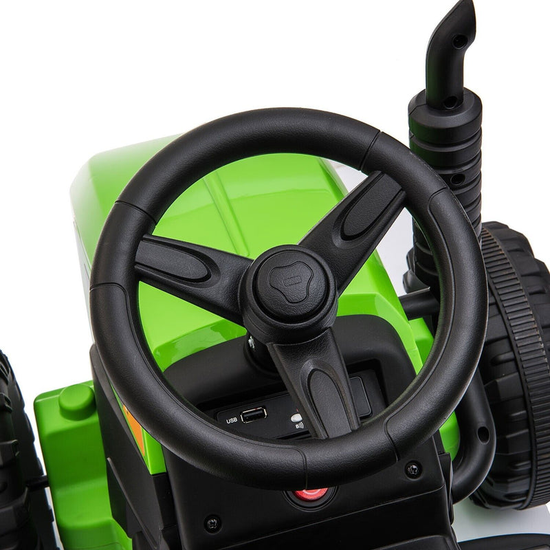 Load image into Gallery viewer, TOBBI 12V Battery-Powered Tractor Ride-On with Trailer for Kids - Electric Vehicle Fun!
