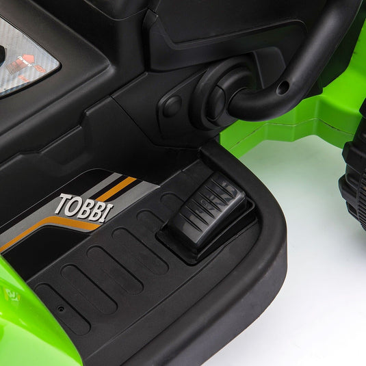 TOBBI 12V Battery-Powered Tractor Ride-On with Trailer for Kids - Electric Vehicle Fun!