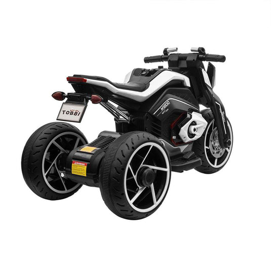 TOBBI 12V Electric 3-Wheeled Ride On Motorcycle for Kids 3 and Up - Black