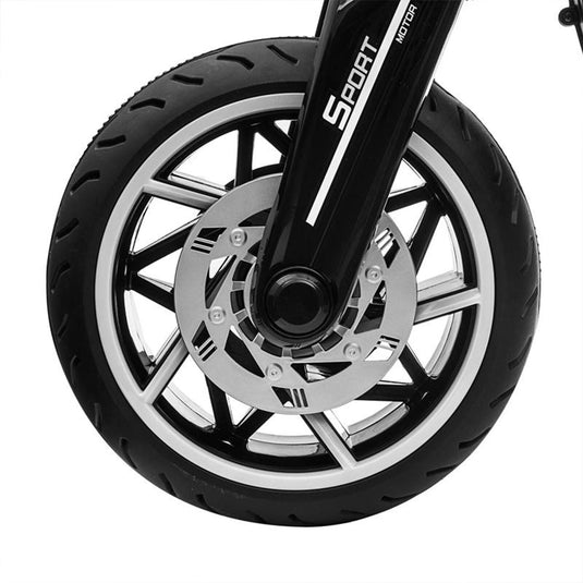 TOBBI 12V Electric 3-Wheeled Ride On Motorcycle for Kids 3 and Up - Black