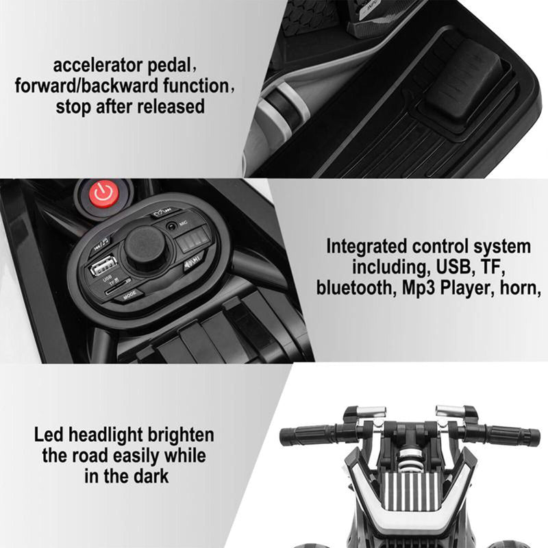 Load image into Gallery viewer, TOBBI 12V Electric 3-Wheeled Ride On Motorcycle for Kids 3 and Up - Black
