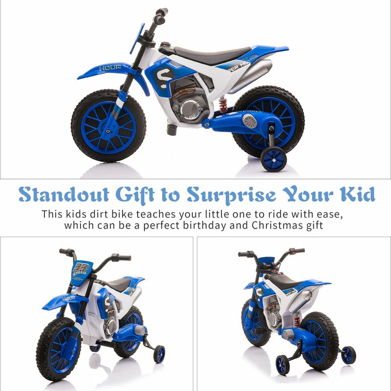 Load image into Gallery viewer, TOBBI 12V Electric Dirt Bike for Kids with Training Wheels - Realistic Motorbike Experience
