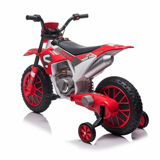 TOBBI 12V Electric Dirt Bike for Kids with Training Wheels - Realistic Motorbike Experience