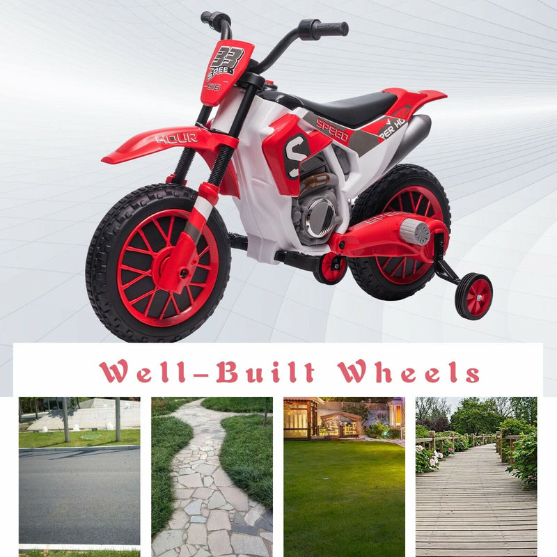 Load image into Gallery viewer, TOBBI 12V Electric Dirt Bike for Kids with Training Wheels - Realistic Motorbike Experience
